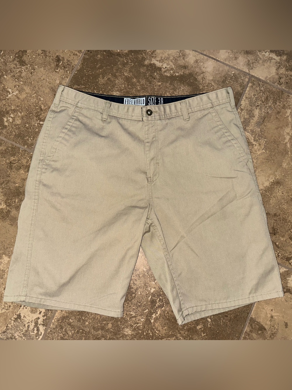 Men's Khaki Freeworld Shorts - Beige